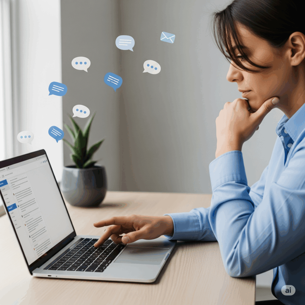 Un professionnel rédigeant des messages de prise de contact LinkedIn personnalisés sur son ordinateur.